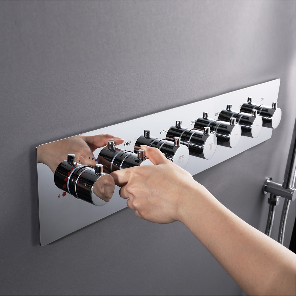 Five Function Horizontal Chrome Diverter Shower Controller Mixer